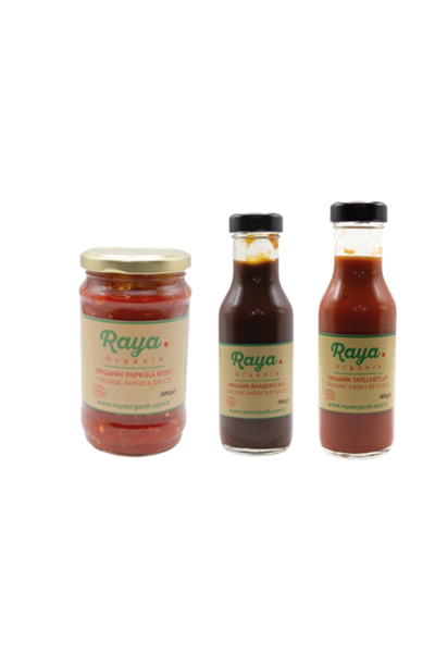 Organik Barbekü Sos 290 g Paprika Sos 320 g Tatlı Ketçap 300 g 3’lü Set
