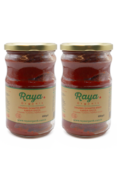 Organik Domates Biber Karışık Salça 2'li Paket (650 g x 2)