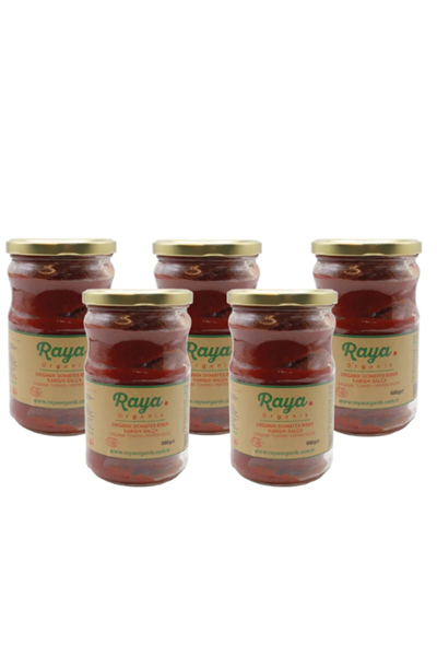 Organik Domates Biber Karışık Salça 5'li Paket (650 g x 5)