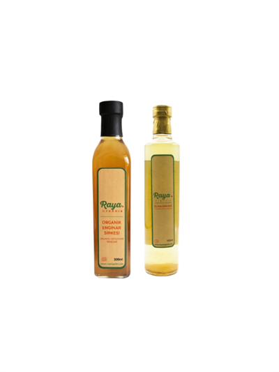 Organik Elma Sirkesi 500 ml ve Enginar Sirkesi 500 ml Seti