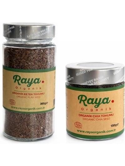 Organik Keten ve Chia Tohumu 2'li Set (Keten Tohumu 300 gr ve Chia Tohumu 150 gr)