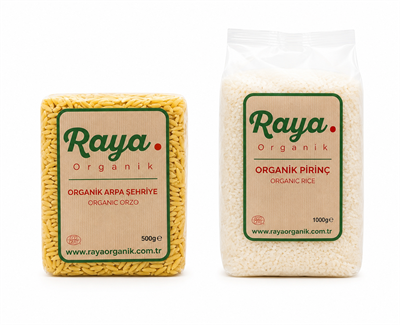 Organik Pirinç 1 kg - Organik Arpa Şehriye 500 gr 2'li Set