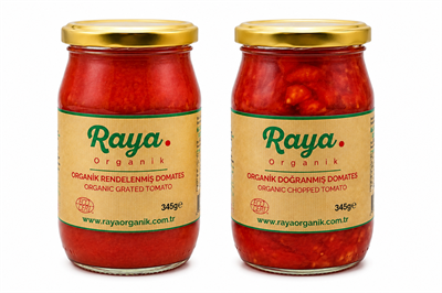 Organik Rendelenmiş Domates 345g ve Organik Doğranmış Domates 345g Set