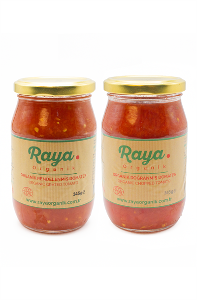 Organik Rendelenmiş Domates 345g ve Organik Doğranmış Domates 345g Set