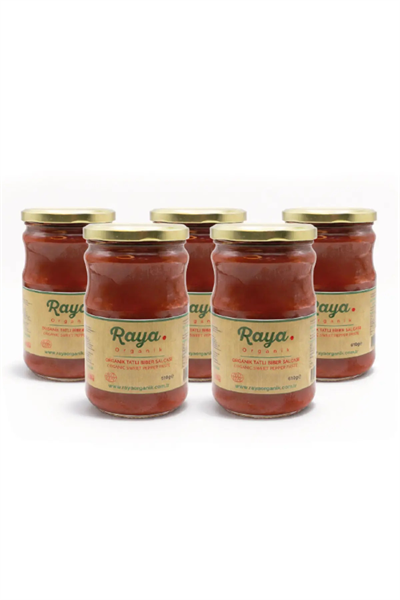 Organik Tatlı Biber Salçası 5'li Paket (610 g x 5)