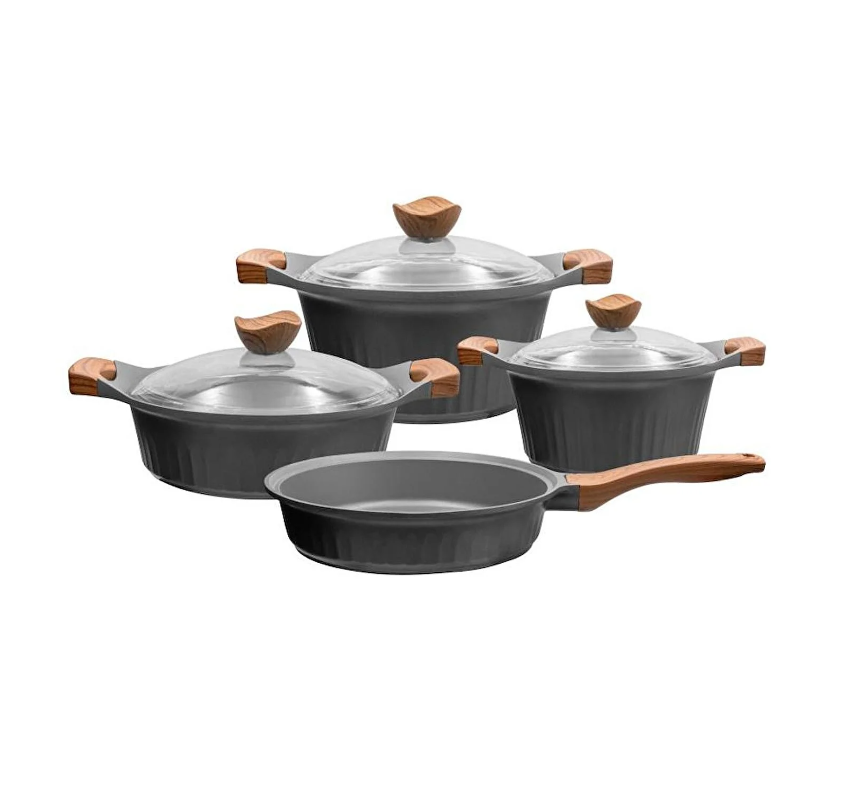 Aryıldız Lincoln 7 Parça Tencere Seti Mat Siyah