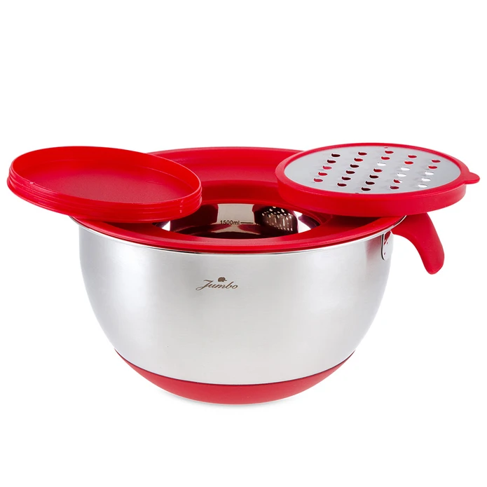 Jumbo Globe Plus Saklama Kabı Rendeli Kırmızı 20 cm