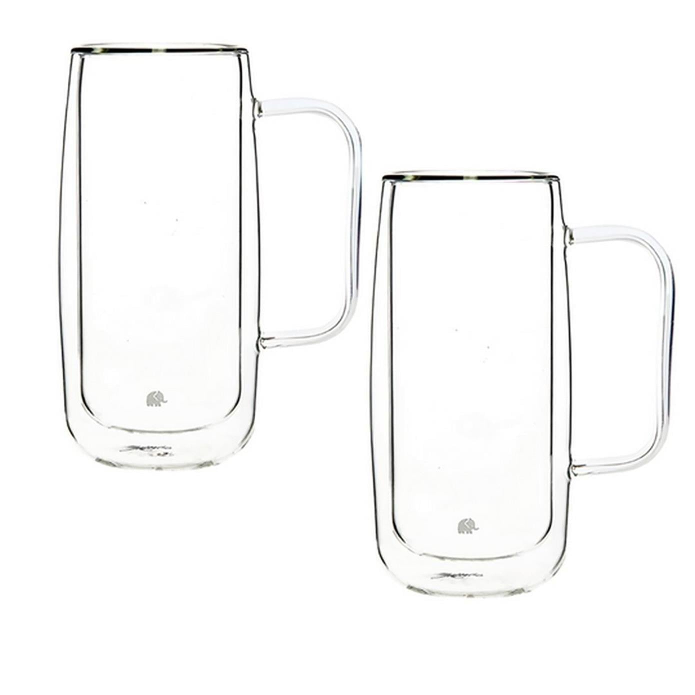 Jumbo Glory Double Wall 2'li Çift Cidarlı Kulplu Büyük Bardak 450 ml