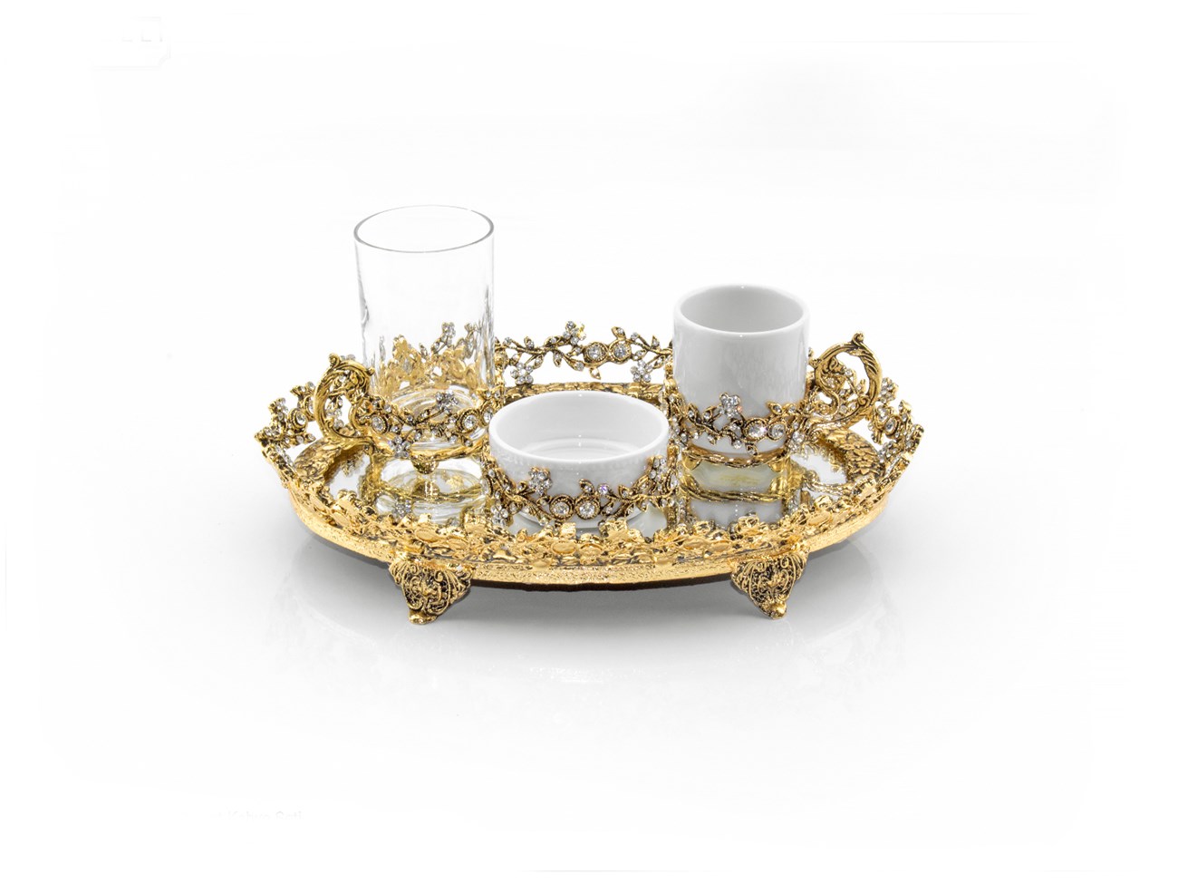 Dal Mod 4 Parça Damat Altın Kahve Seti