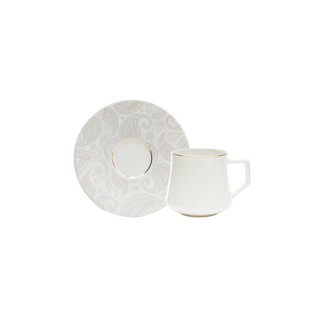Evaliza Paisley Altın Double 6 Kişilik Kahve Takımı