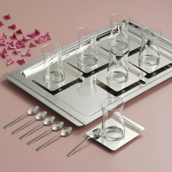 GUEST KARE ÇAY SETİ 13 PARÇA TPT, ÇELİK