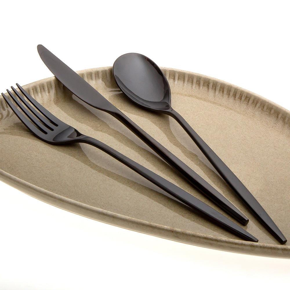 Jumbo 5800 Apollo Titanyum Siyah 84 Parça 12 Kişilik Çatal Kaşık Bıçak Seti