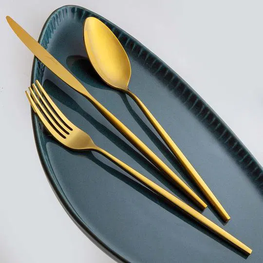 Jumbo 5900 Infinity Titanyum Gold 84 Parça 12 Kişilik Çatal Kaşık Bıçak Seti