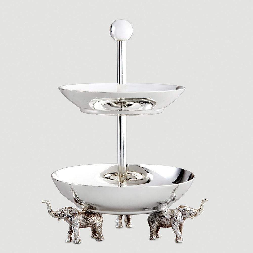 JUMBO FİL AYAKLI İKİ KATLI SUNUM, SILVER