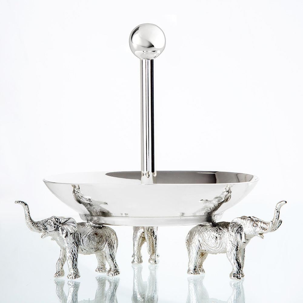 JUMBO FİL AYAKLI TEKLİ SUNUMLUK, SILVER