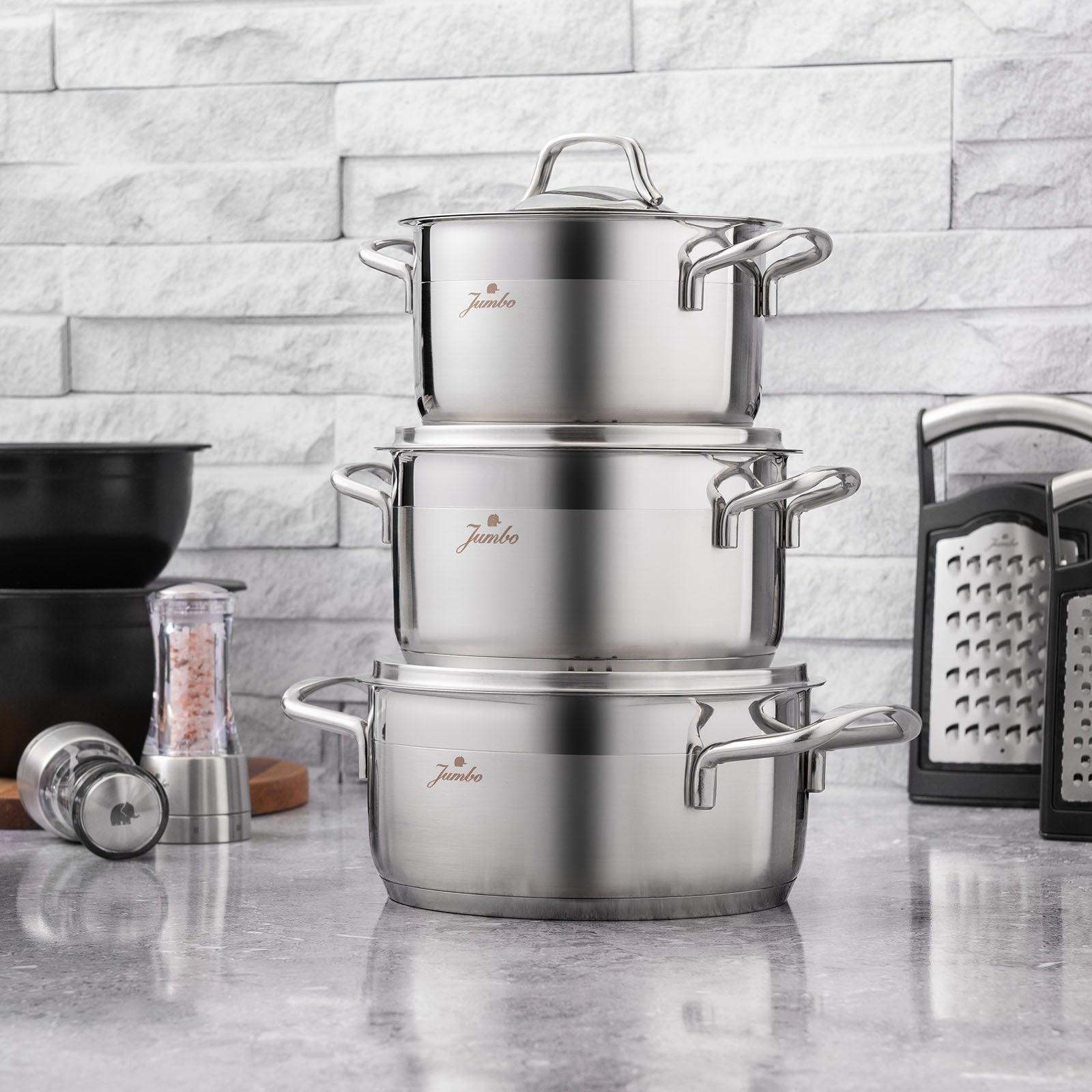 Jumbo Myra 6 Parça Midi Çelik Tencere Seti