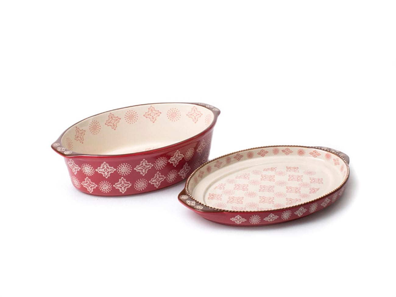 Kırmızı 2'li Oval Fırın Kabı Küçük
