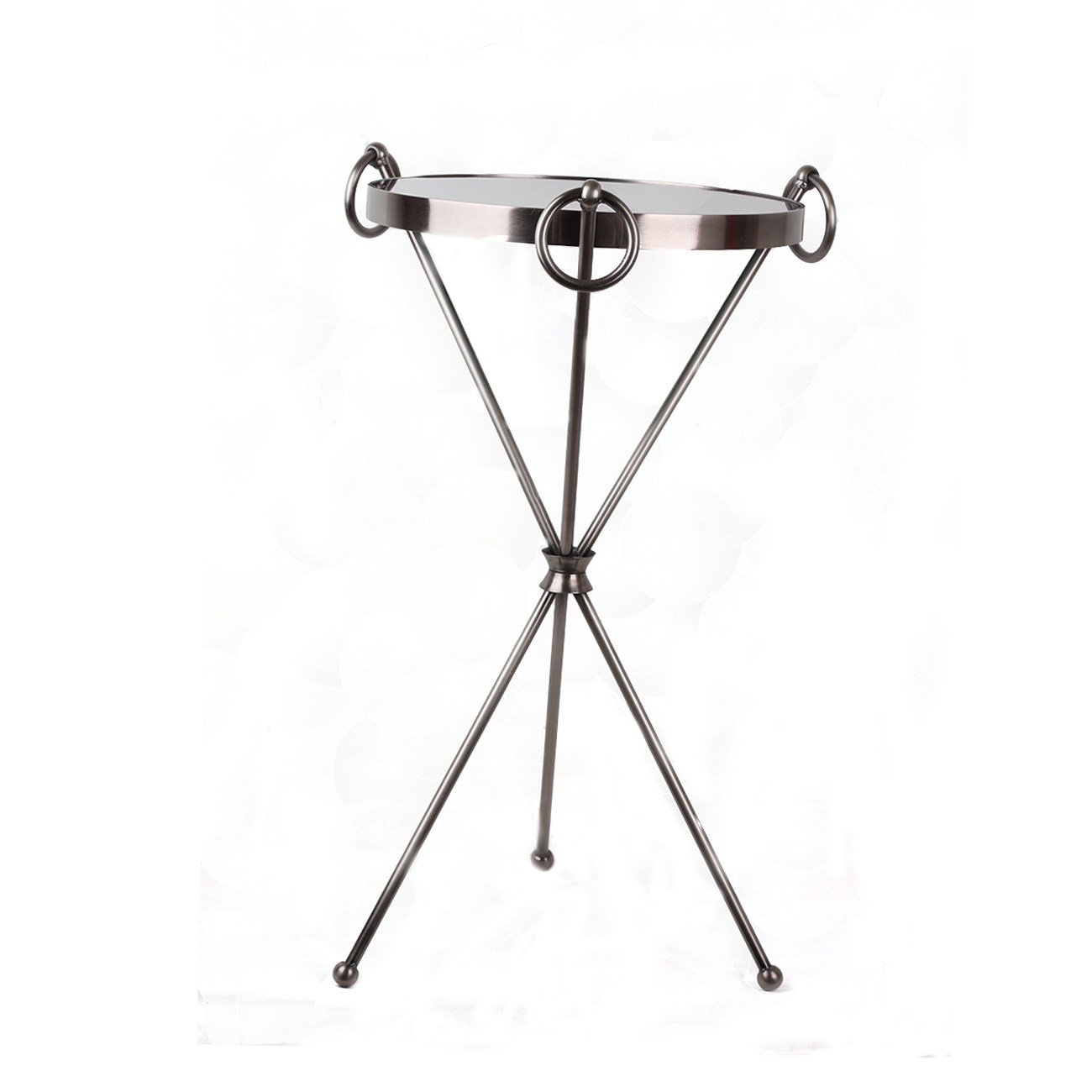 Küpeli Büyük Eskitme Krom Sehpa