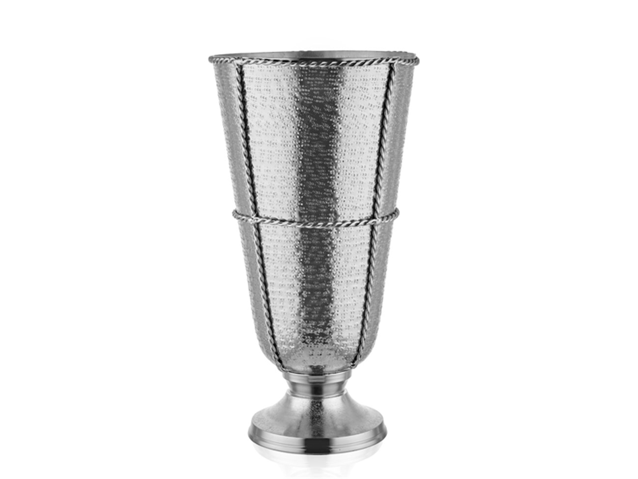 Ropie Konik 46 cm Silver Burgu Desenli Dekoratif Vazo