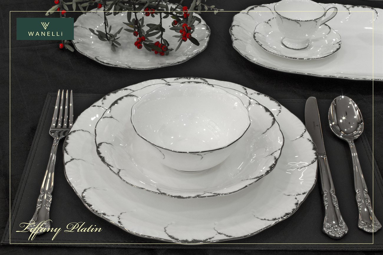 Wanelli Tiffany Platin 60 Prç. 12 Kişilik Yemek Takımı(FX1045)