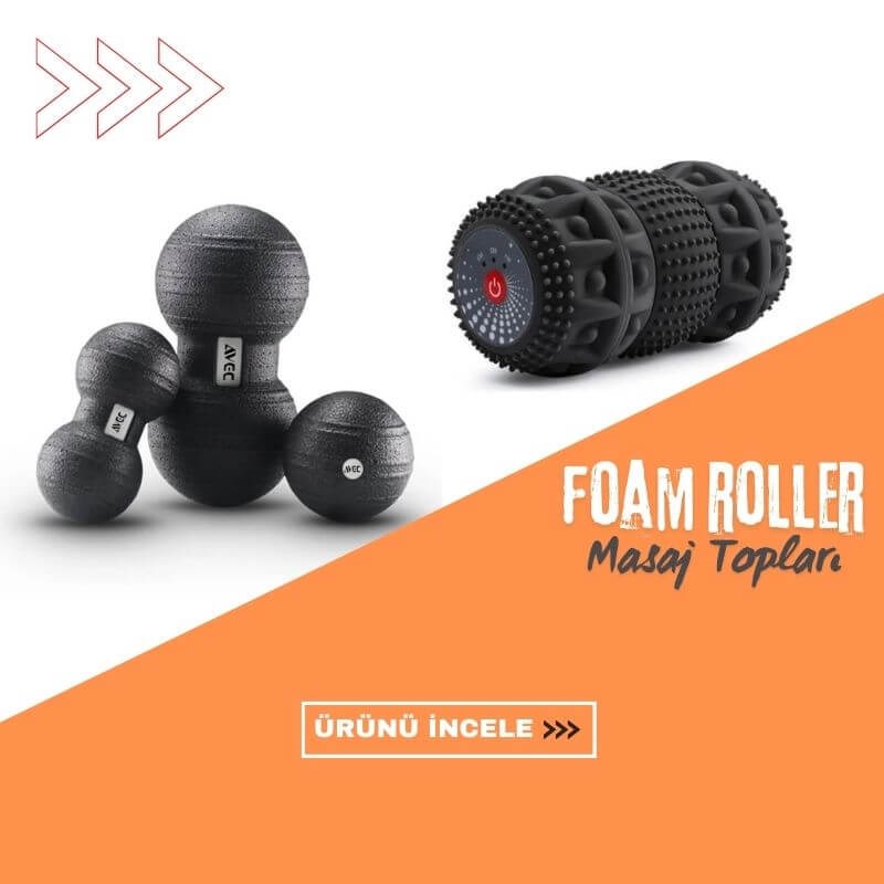 Antrenman öncesi ve sonrası kullanılan foam roller ve masaj topu