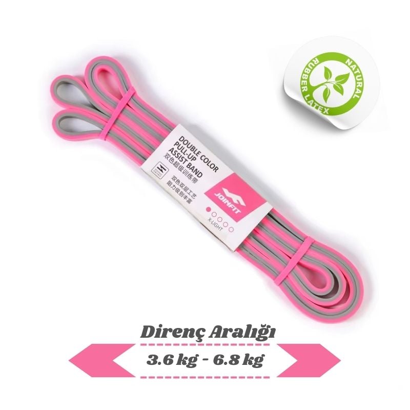 Joinfit Direnç lastiği ve egzersiz bandı pembe XX Light