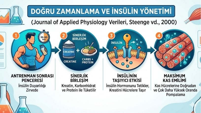 Kreatin doğru zamanlama ve insülin yönetimi
