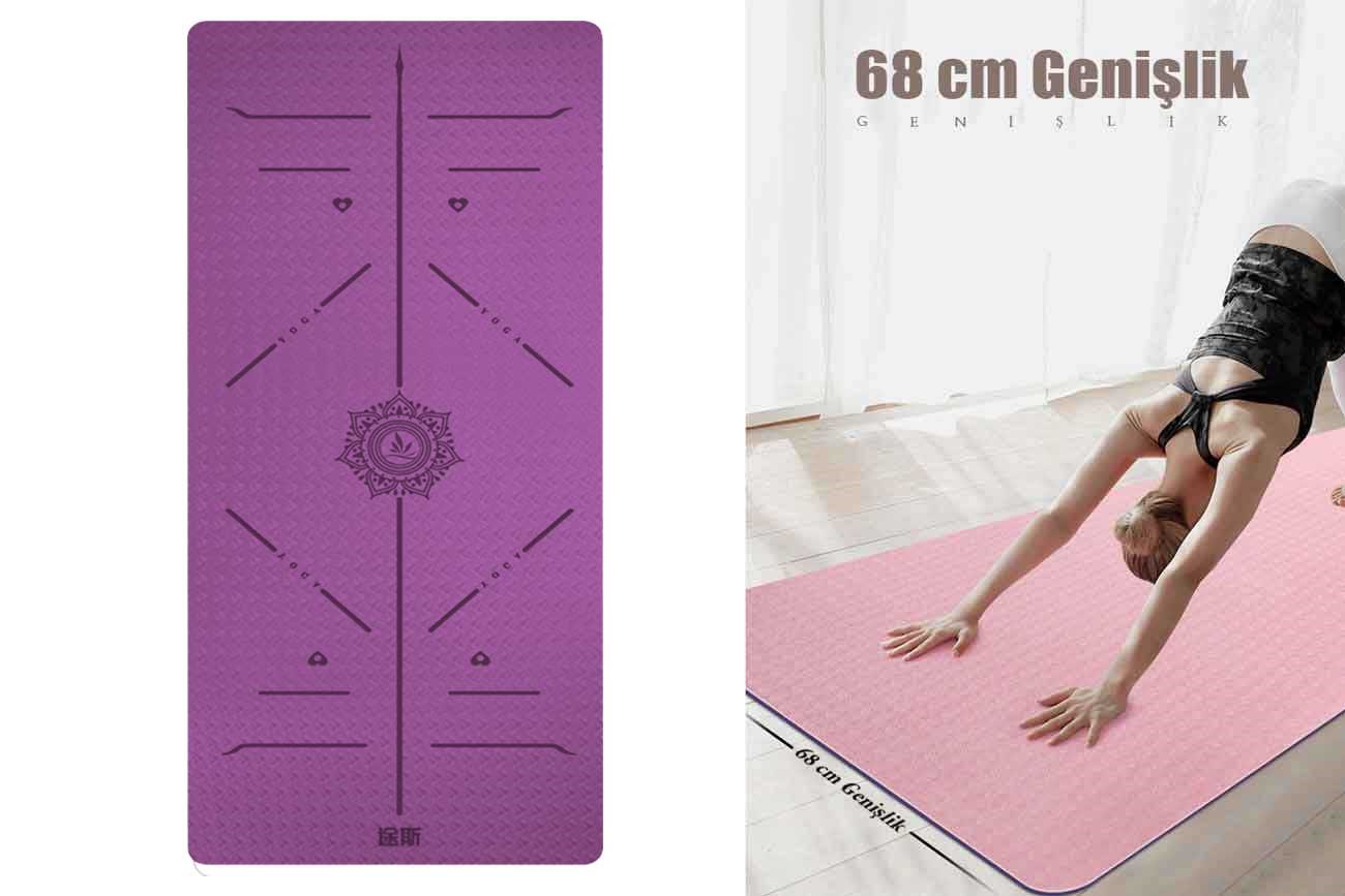 Tusi Yoga Matı ve Pilates Minderi Çift Renk Tpe Mor