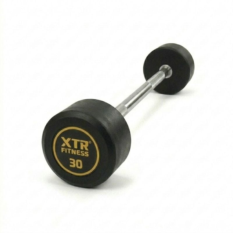 XTR Fitness Barbell Düz Sabit 20 Kg kauçuk kaplı ağırlık barı
