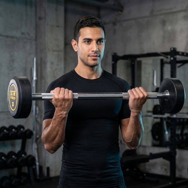 XTR Fitness Düz Bar ile fonksiyonel antrenman çalışması