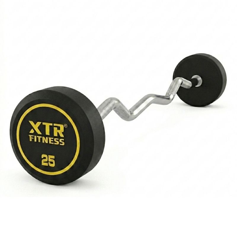 XTR Fitness Z Barbell Sabit 10 Kg kauçuk kaplı Z bar