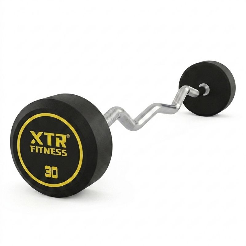XTR Fitness Z Barbell Sabit 10 Kg kauçuk kaplı Z bar