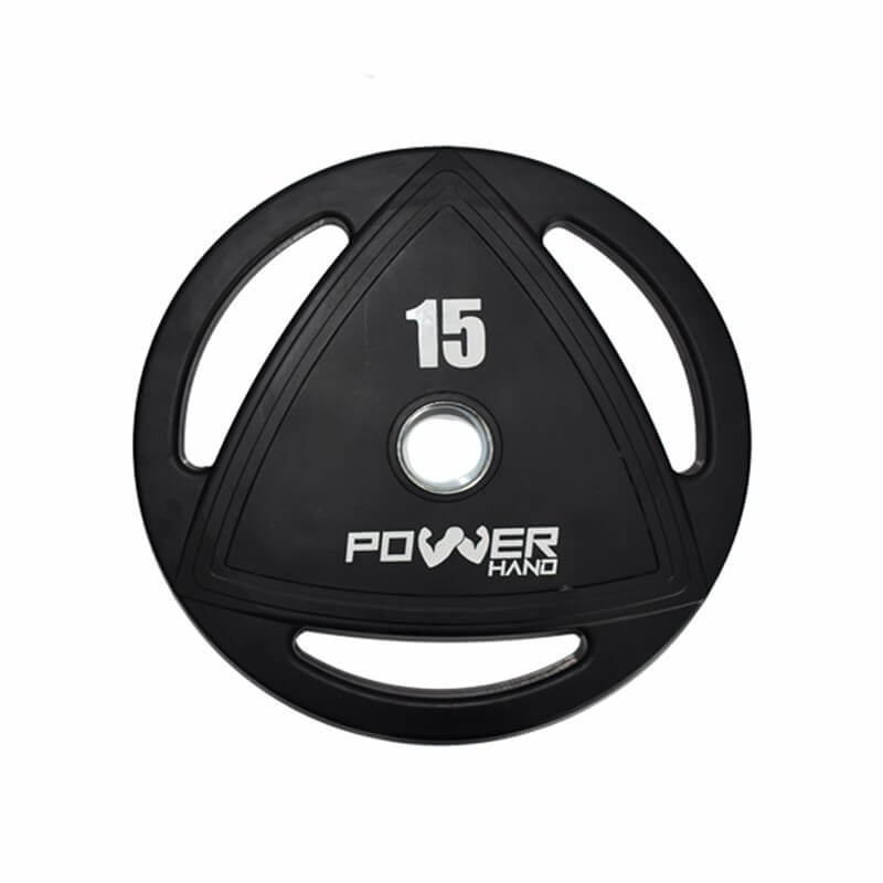 Dumbell ve Ağırlık Plakası AKS.POWERHAND012 PowerHand Powerhand Profesyonel Kauçuk Kaplı Olimpik Plaka 15 Kg