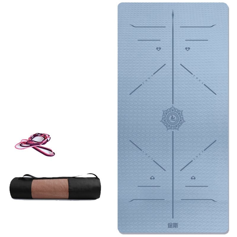 Tusi Yoga Matı ve Pilates Minderi Çift Renk Açık Mavi 183cmX0.8cmX68cm