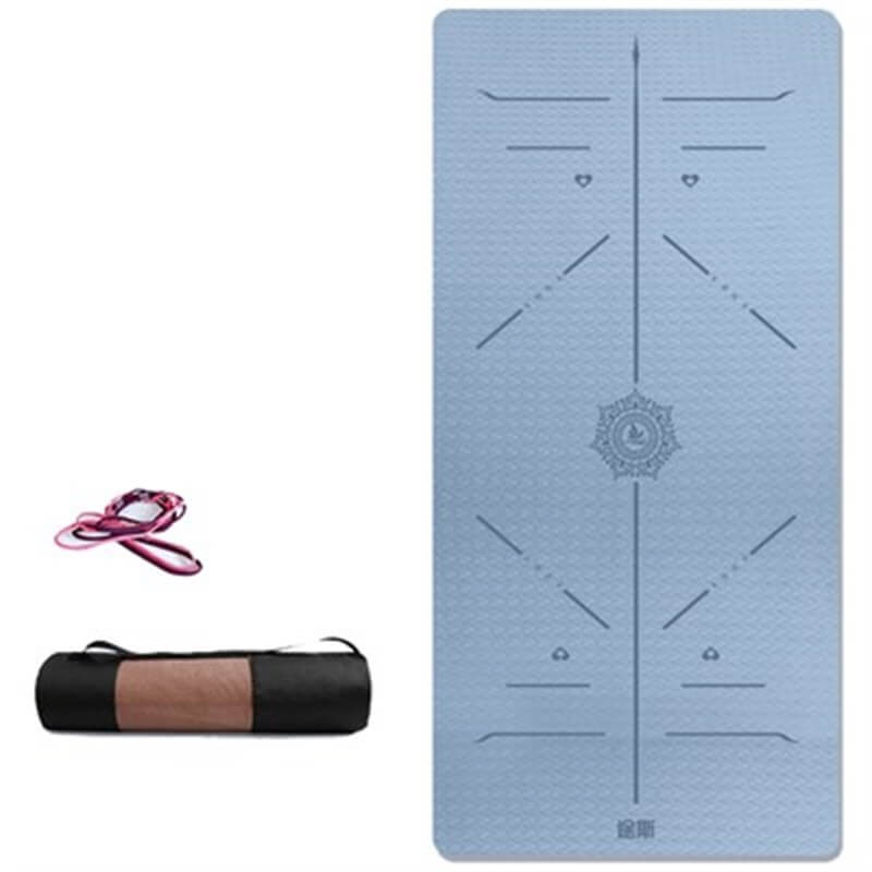 Tusi Yoga Matı ve Pilates Minderi Çift Renk Açık Mavi 183cmX0.8cmX68cm