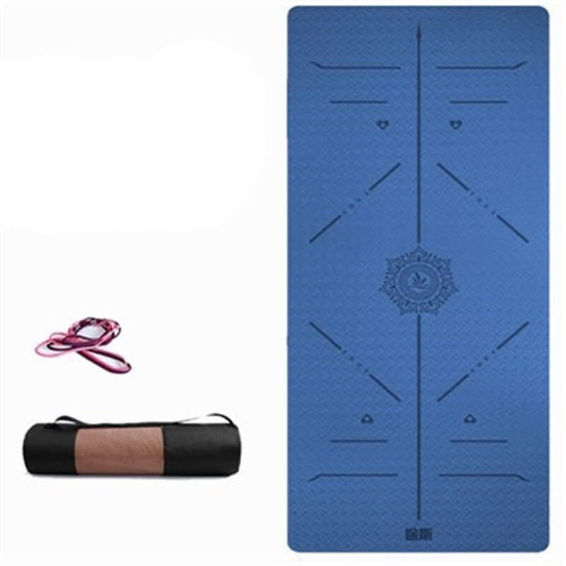 Pilates ve Yoga Minderi AKS.TUSI024 Tusi Tusi Yoga Matı ve Pilates Minderi Çift Renk Koyu Lacivert 183cmX0.8cmX68cm