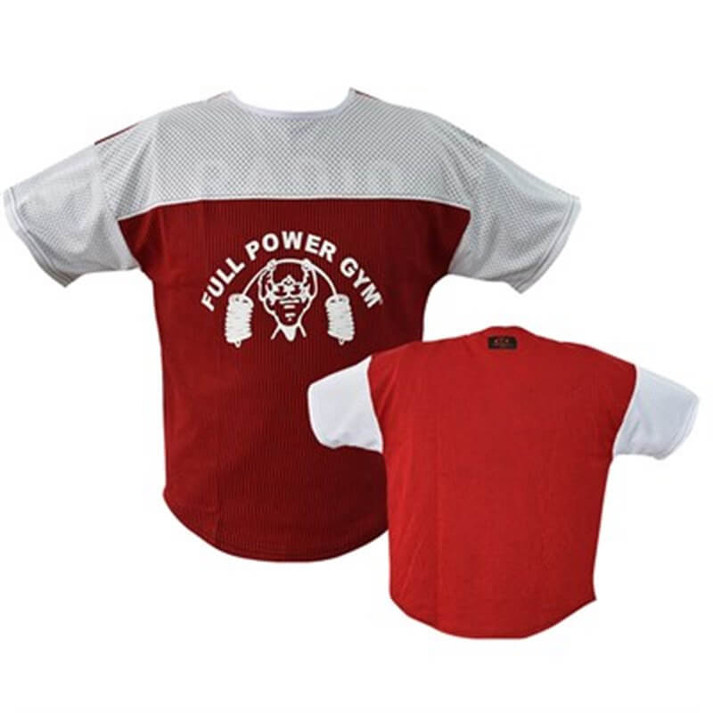 Spor Giyim AKS.FULLPOWER046 Fullpower Gym Full Power Gym  Ragtop Spor T-Shirt Kırmızı Beyaz