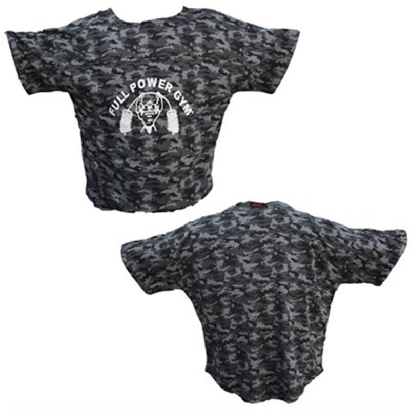 Spor Giyim AKS.FULLPOWER155 Fullpower Gym Full Power Gym  Ragtop Spor T-Shirt Kamuflaj Gri