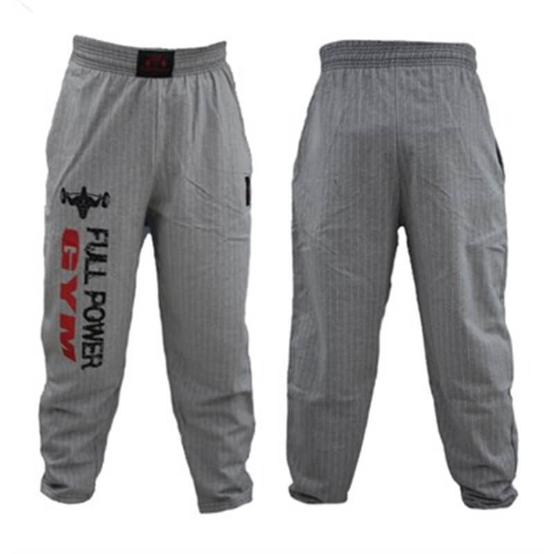 Spor Giyim AKS.FULLPOWER162 Fullpower Gym Full Power Gym Alt Spor Eşofman Koyu Gri Geniş Çizgili