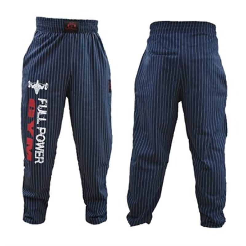 Spor Giyim AKS.FULLPOWER166 Fullpower Gym Full Power Gym Alt Spor Eşofman Koyu Lacivert Geniş Çizgili