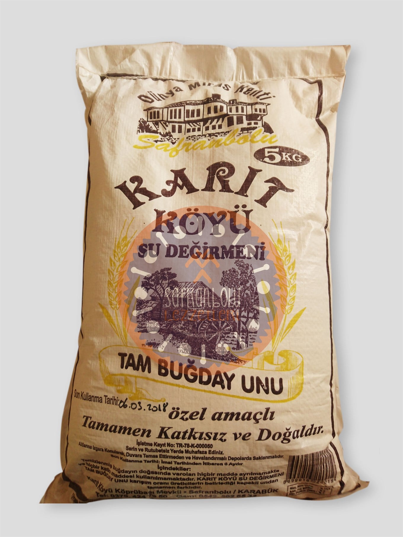 Karıt Köyü Tam Buğday Unu 'Su Değirmeninde Üretilmiş' 