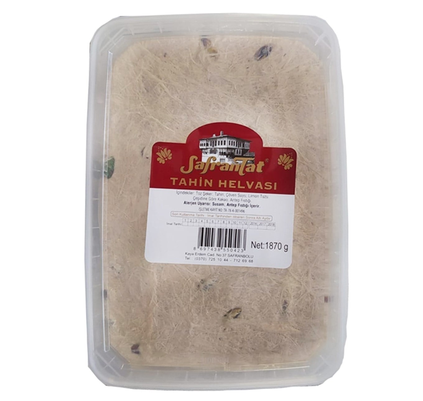 Antep Fıstıklı Tahin Helvası ''SafranTat'' 1870 gr