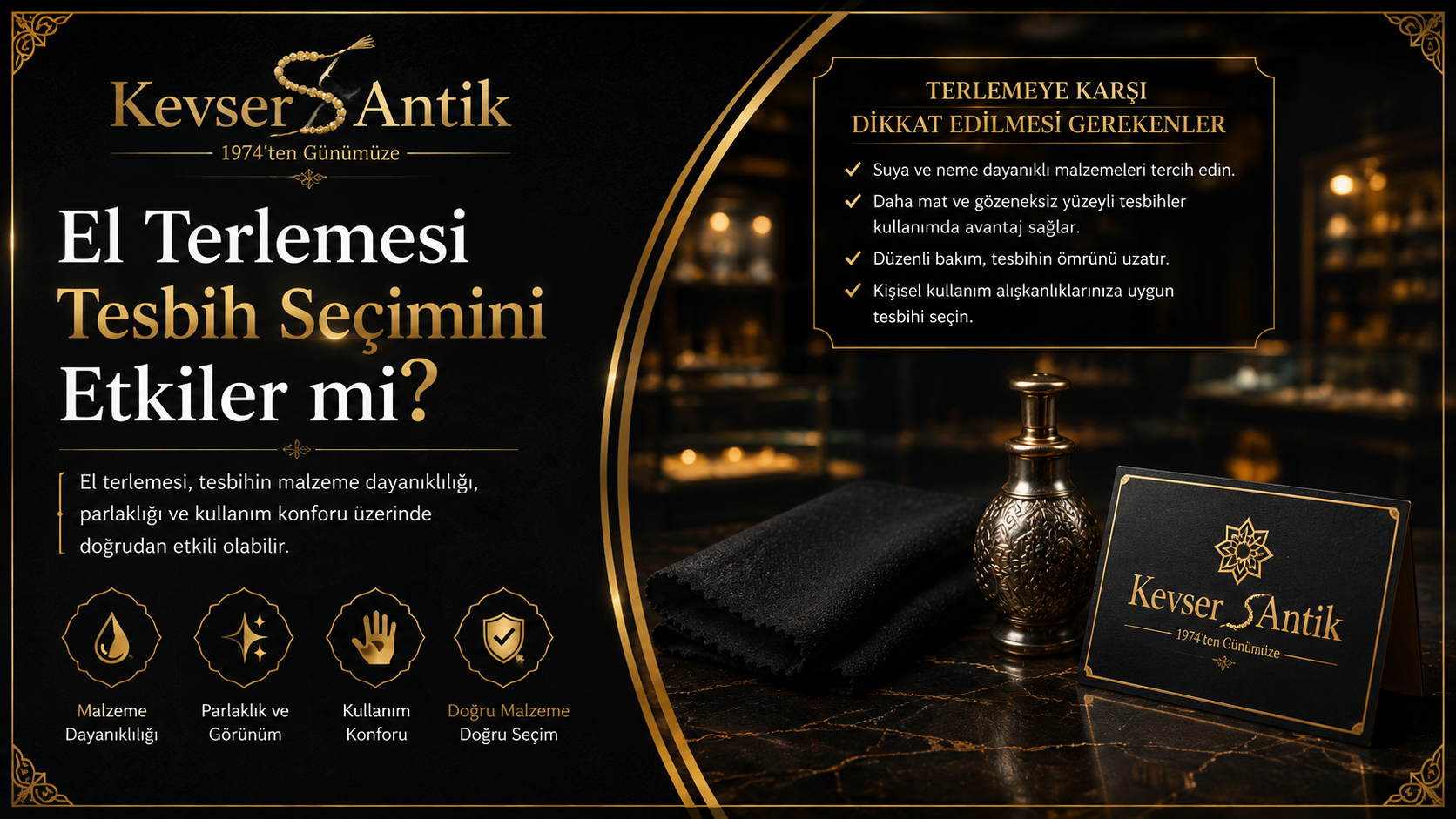 El Terlemesi Tesbih Seçimini Etkiler mi - KevserAntik.com kehribar, kuka, oltu taşı ve gümüş püsküllü tesbih bakım rehberi