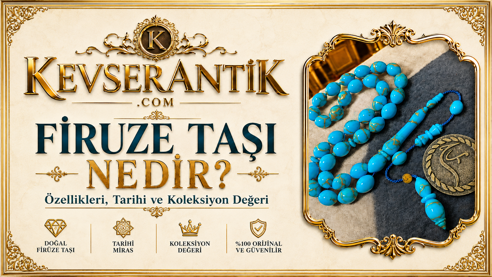 Firuze Taşı Nedir? Firuze Taşı tesbih özellikleri, tarihi ve koleksiyon değeri - KevserAntik.com