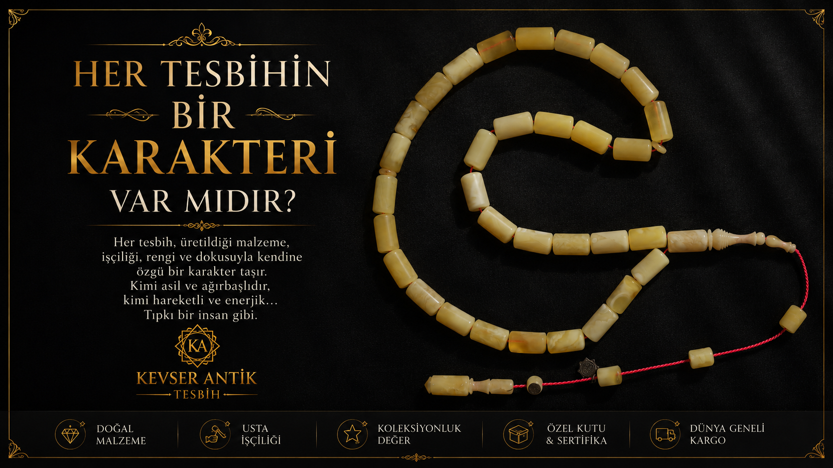 Her Tesbihin Bir Karakteri Var mıdır - KevserAntik.com kehribar, kuka, oltu taşı ve koleksiyonluk tesbih karakter rehberi