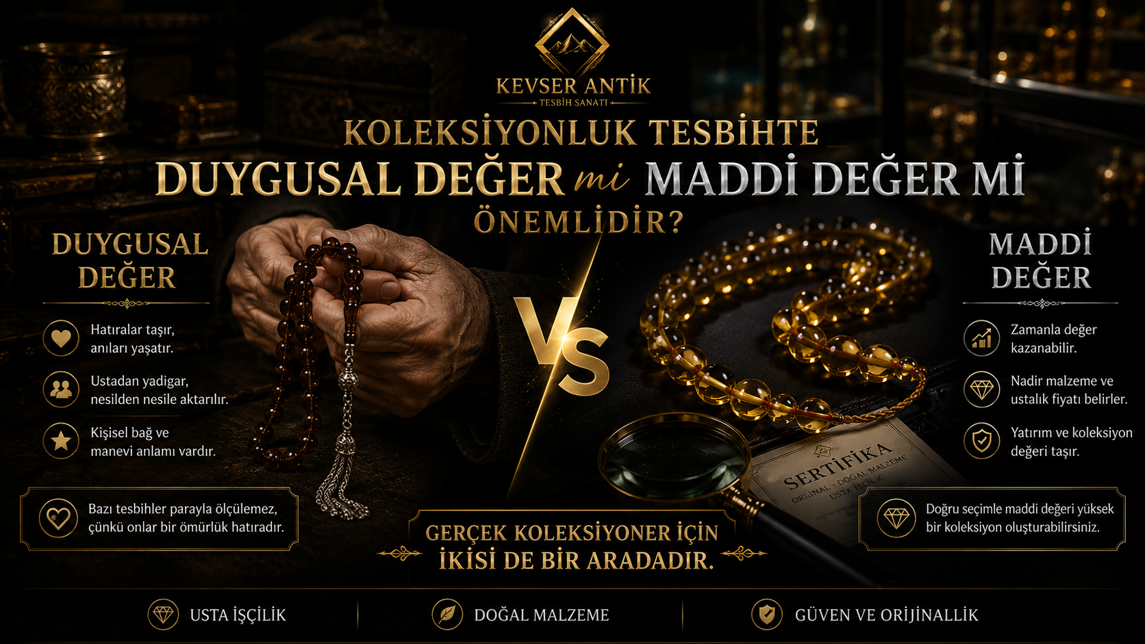 Koleksiyonluk Tesbihte Duygusal Değer mi Maddi Değer mi Önemlidir - KevserAntik.com tesbih koleksiyonu rehberi