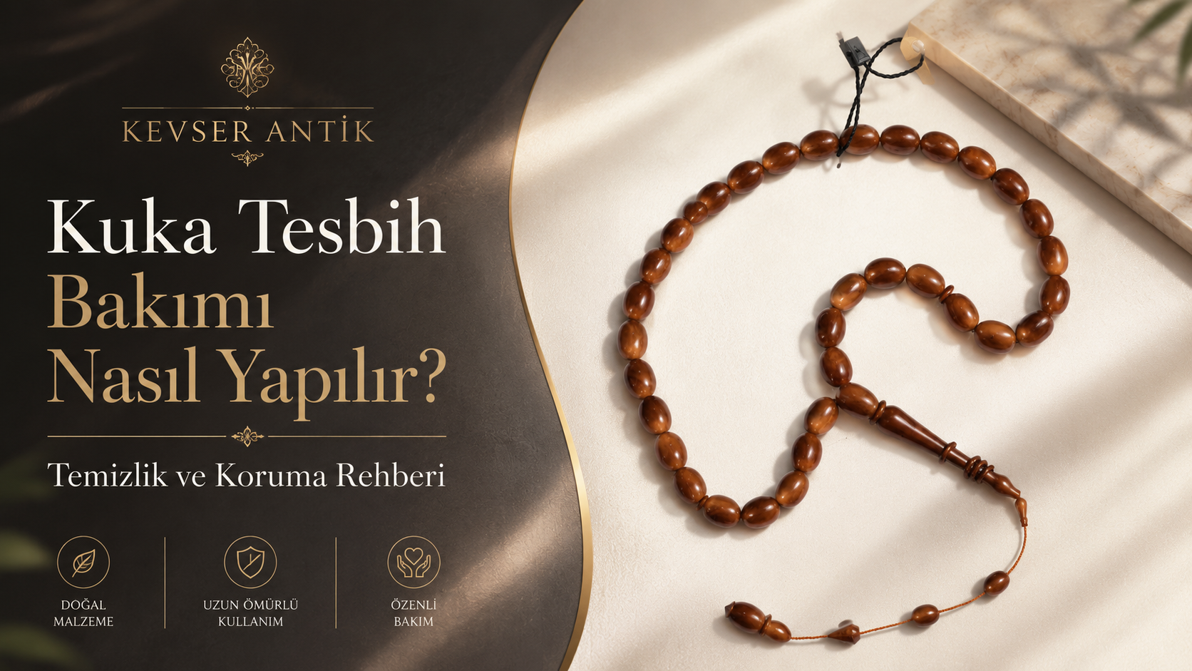 Kuka Tesbih Bakımı Nasıl Yapılır? Gümüş Çakımlı ve Kazaz Püsküllü Kuka Tesbih temizliği - KevserAntik.com