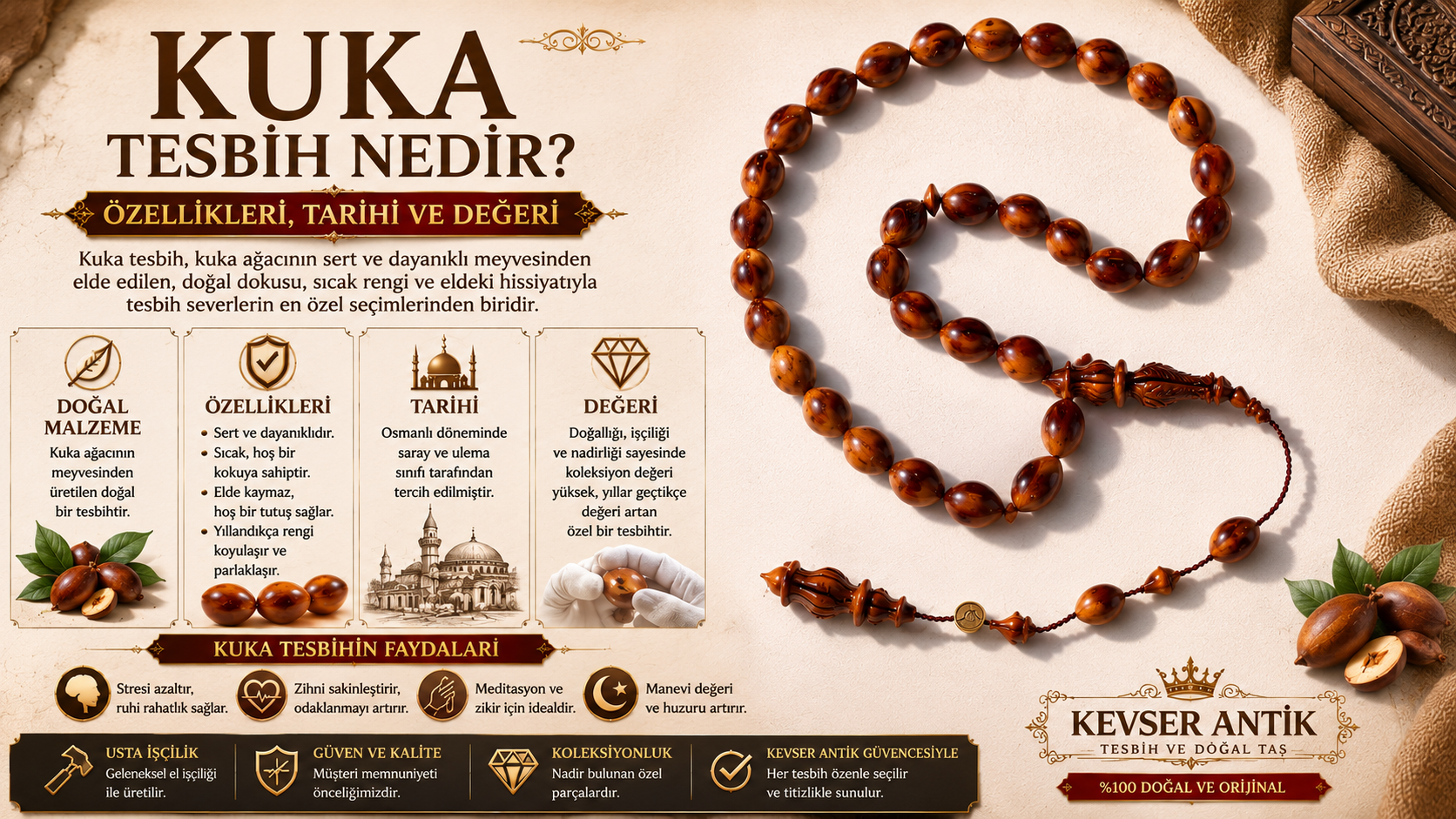 Kuka Tesbih Nedir? Kuka Tesbih özellikleri, tarihi ve koleksiyon değeri - KevserAntik.com