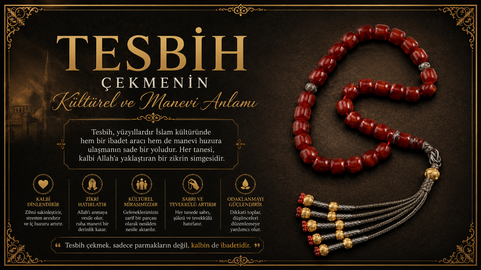 Tesbih Çekmenin Kültürel ve Manevi Anlamı - Zikir, dua ve tesbih kültürü rehberi - KevserAntik.com