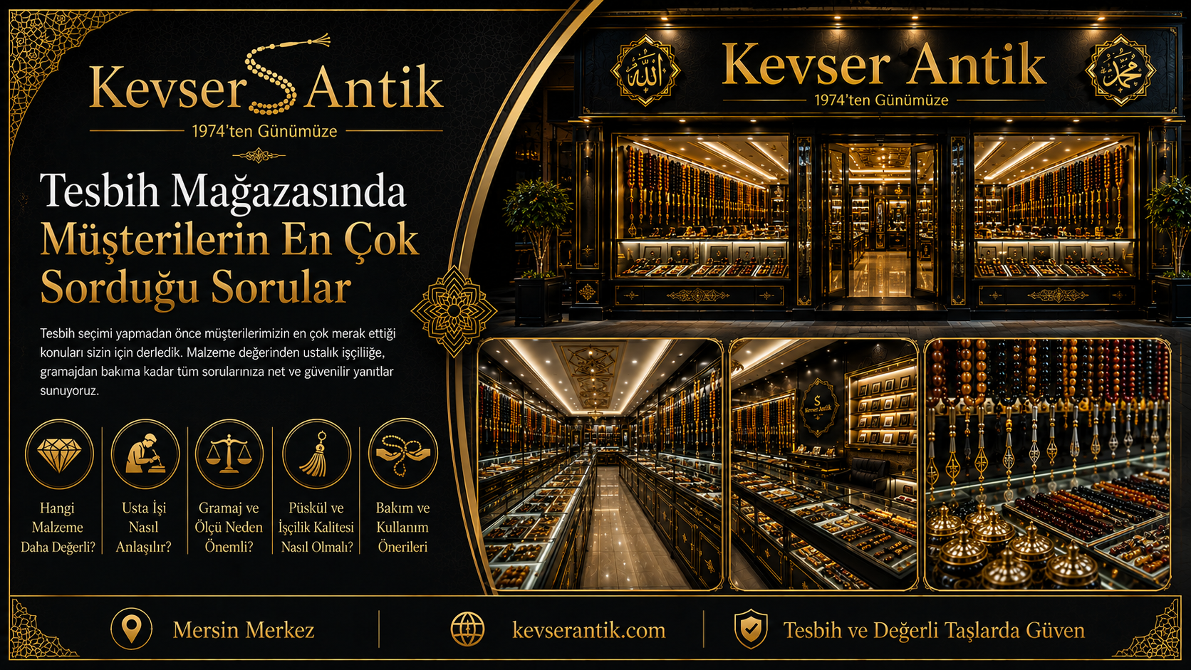 Tesbih Mağazasında Müşterilerin En Çok Sorduğu Sorular - KevserAntik.com kehribar, kuka, oltu taşı, gümüş püskül ve koleksiyonluk tesbih rehberi